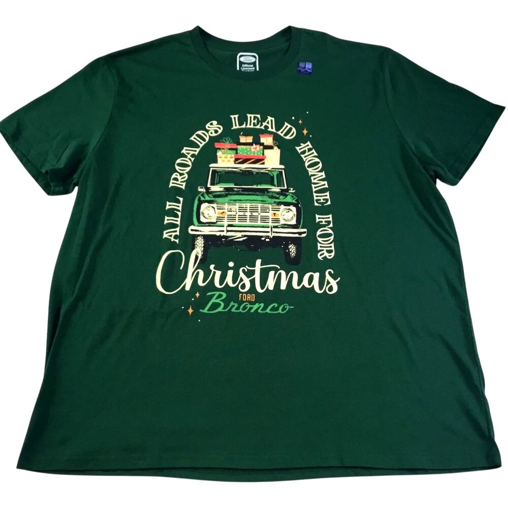 Ford Bronco Christmas Home T-Shirt 2XLGreen Holiday NWT XXL